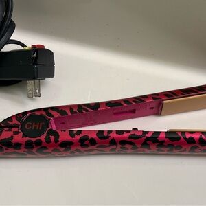 CHI Pink Leopard Print Hair Straightener